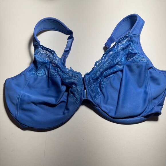 Glamorise Front Close Bra 44DD Blue #3625 - Picture 1 of 2
